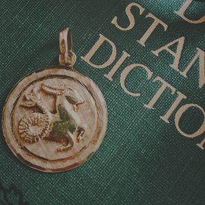 Vintage Gold Capricorn Astrology Charm